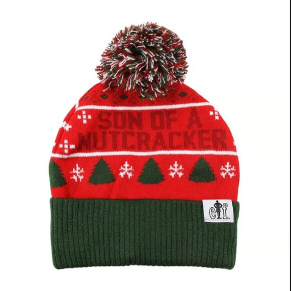 Buddy the Elf Son of a Nutcracker Red & Green Pom Pom Beanie Hat - Picture 3 of 6